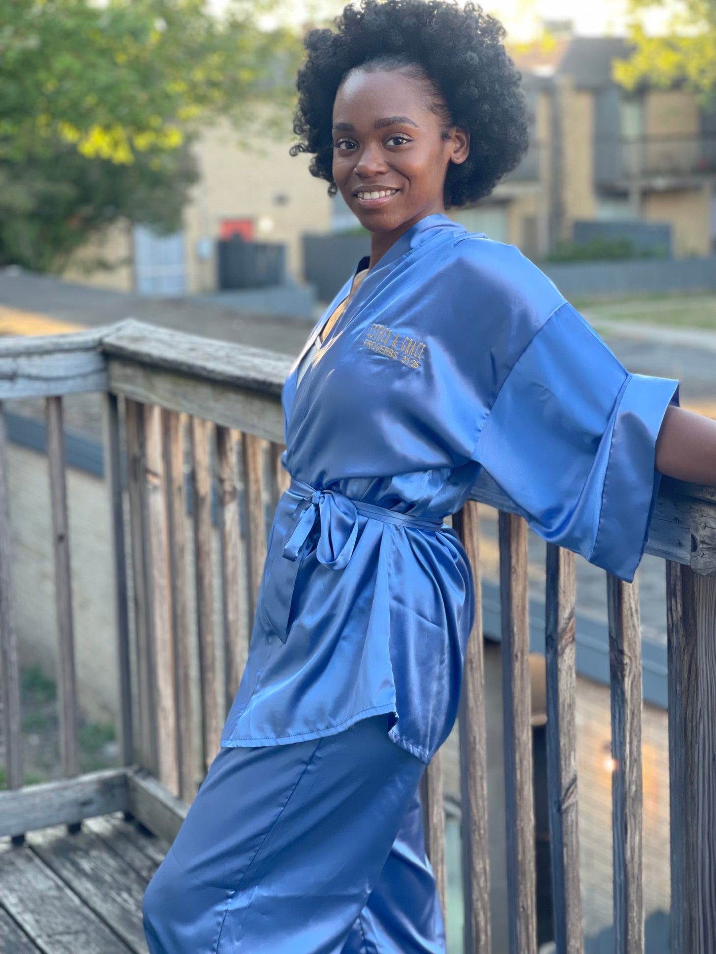 Proverbs 31 Premium Pajama Set - Ice Blue